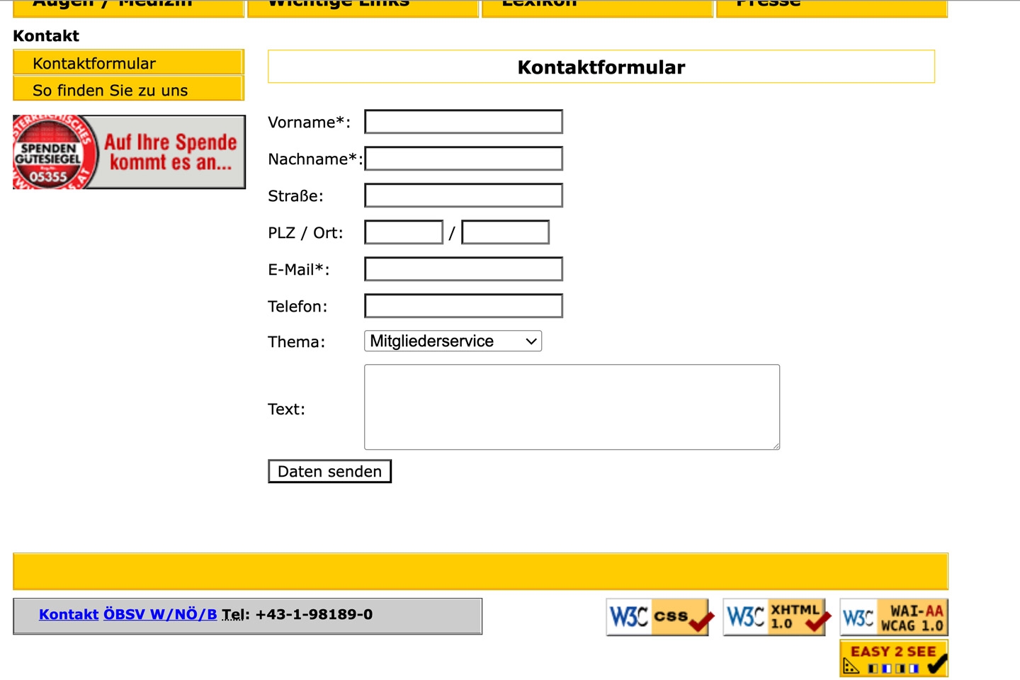 ÖBSV Wien/NÖ/Bgld | braille.at | 2003 (Screen Only 01) © echonet communication ÖBSV Wien/NÖ/Bgld | braille.at | 2003 (Screen Only 01) © echonet communication